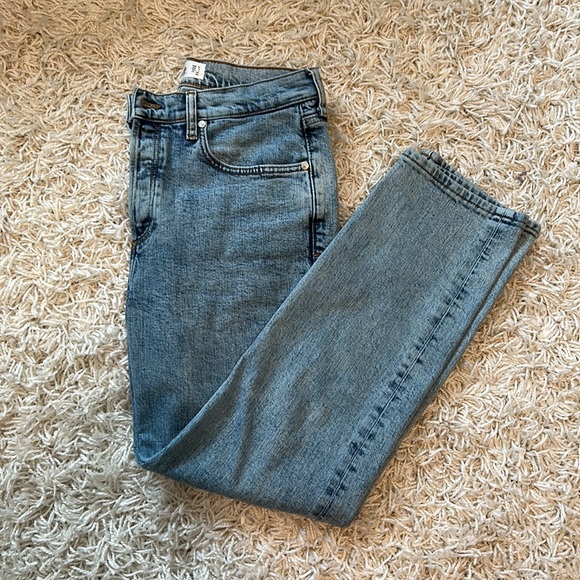 Mango Slim Fit Mar Acid Wash High Waisted Cropped Denim Jeans, Size 6 - Picture 5 of 5